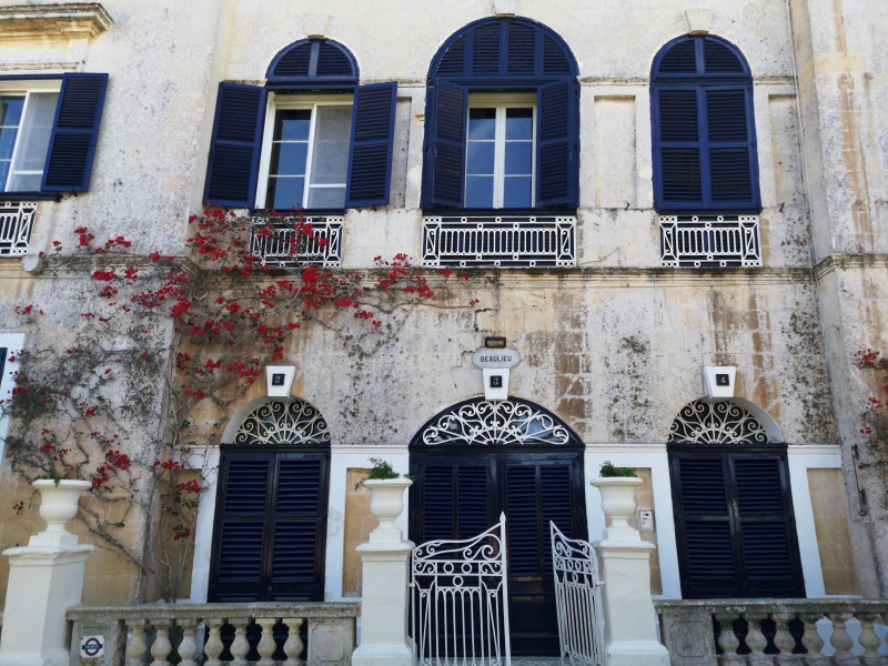 Mdina blue windows house